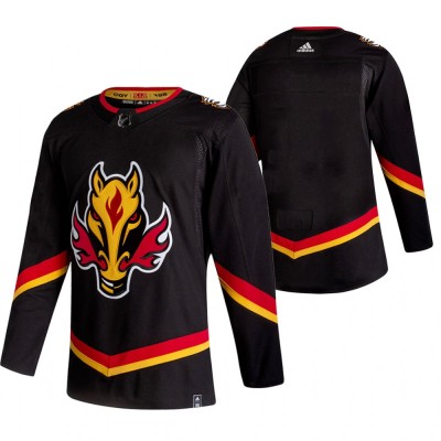 Calgary Calgary Flames Blank Black Men's Adidas 2020-21 Reverse Retro Alternate NHL Jersey Men's